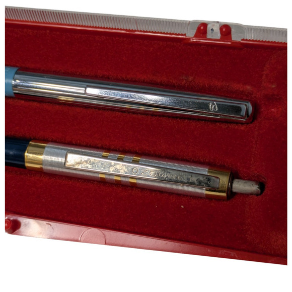 Vintage Sheaffer Snorkel Blue Chrome Mechanical Pencil and Hudson Pen Untested - Picture 3 of 13